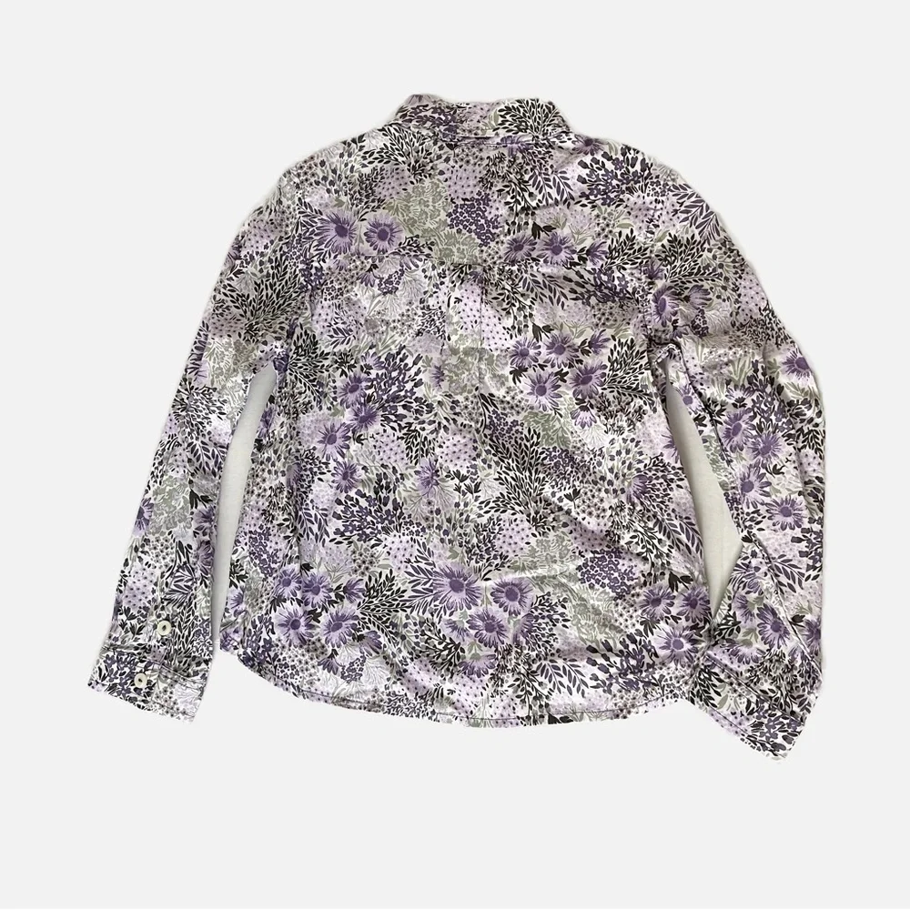 GAP Kids Girl’s Purple Floral Button Down Top - Size Small